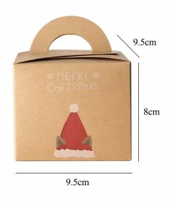 Online American Store 1pc/2pcs Merry Christmas Packaging Candy Box Christmas Eve Apple Box Party Cake Dessert Paper Box Festival Gift Wrap