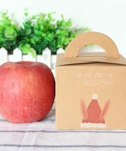 Online American Store 1pc/2pcs Merry Christmas Packaging Candy Box Christmas Eve Apple Box Party Cake Dessert Paper Box Festival Gift Wrap