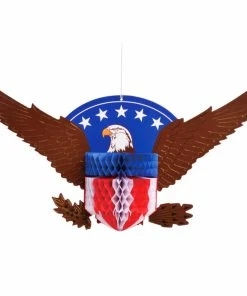 Onlineamericanstore Patriotic Theme Party Supplies 1pc 4th Of July Stars Stripes Bald Eagle Centerpiece Paper Honeycomb Table Decor Independence Day Patriotic Memorial Day USA