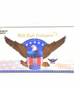 Onlineamericanstore Patriotic Theme Party Supplies 1pc 4th Of July Stars Stripes Bald Eagle Centerpiece Paper Honeycomb Table Decor Independence Day Patriotic Memorial Day USA