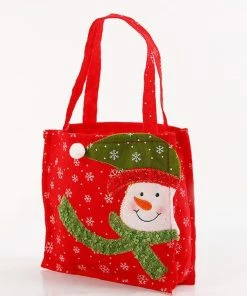 The American Store 1pc Creative Christmas Tree Snowman Santa Claus Candy Bag Handbag Home Party Decoration Gift Bag Christmas Supplies Christmas Gift Bag Collection