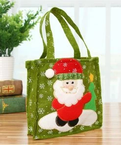 The American Store 1pc Creative Christmas Tree Snowman Santa Claus Candy Bag Handbag Home Party Decoration Gift Bag Christmas Supplies Christmas Gift Bag Collection
