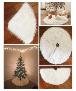 Petworld Store 1pc White Plush Christmas Tree Skirts Fur Carpet Merry Christmas Decoration For Home Natal Natal Tree Skirts New Year Decoration Christmas Decorations