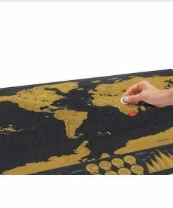 Online American Store 1Piece In Stock Deluxe Scratch Map / Deluxe Scratch World Map 82.5 X 59.5cm Black Map Scratch Flags & Banner