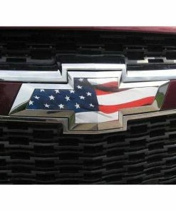 The American Store Accessories 2013 2014 2015 Chevy Malibu American Flag Grille And Trunk Lid Overlay Bowties U-Cut DIY Vinyl Kit Decal Lot Set Of 2