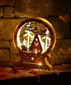 TinGrace's Garret House Store 2018 Christmas Decor Ornament LED Lights Deer Cart Luminous Wooden House Mall Window Decorations For Home Navidad Drop Shipping