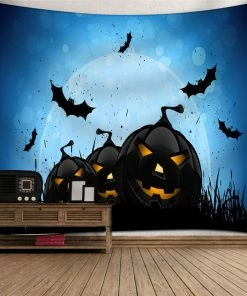 Pastee Ky Store 2018 Hot Halloween Decoration Tapestry Halloween Moon Pumpkin Tapestry Room Bedspread Wall Art Hanging Home Decor Grand @40