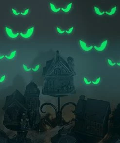 Lightake House & Garden Store 2018 Hot Sale 18Pcs/set Glowing In The Dark Eyes Wall Glass Sticker Halloween Decoration Decals Luminous Home Ornaments- Green Halloween Decorations