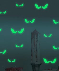 Lightake House & Garden Store 2018 Hot Sale 18Pcs/set Glowing In The Dark Eyes Wall Glass Sticker Halloween Decoration Decals Luminous Home Ornaments- Green Halloween Decorations