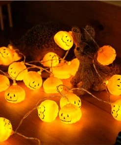Lehu Store 2018 New 1 Set Pumpkin 10 LED String Lights Halloween Decoration Lights Warm White Halloween Home Decoration Accessorie