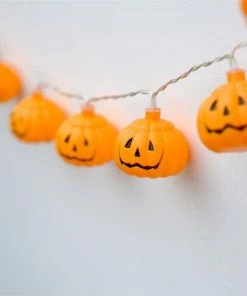 Lehu Store 2018 New 1 Set Pumpkin 10 LED String Lights Halloween Decoration Lights Warm White Halloween Home Decoration Accessorie