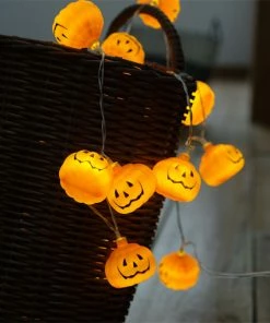 Lehu Store 2018 New 1 Set Pumpkin 10 LED String Lights Halloween Decoration Lights Warm White Halloween Home Decoration Accessorie