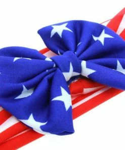 Headband Accessories Store 2018 New 1PCS America Rabbit Ears 4th Of July Flag Elastic Bow Headband Twist Turban For Kids Girls Head Band Hair Accessories