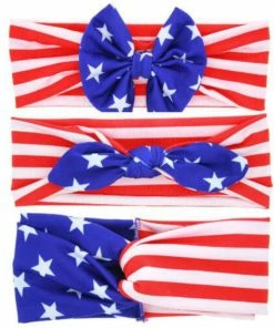 Headband Accessories Store 2018 New 1PCS America Rabbit Ears 4th Of July Flag Elastic Bow Headband Twist Turban For Kids Girls Head Band Hair Accessories
