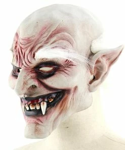 AliHome Store Halloween Mask 2018 New Adult Costume Horn Mask White-browed Old Demon Halloween Horror Devil Mask Vampire Haunted House Evil Killer