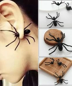 Online American Store 2018 New Halloween Decoration 1Piece 3D Creepy Black Spider Ear Stud Earrings For Haloween Party DIY Decoration Home Decor Halloween Prop