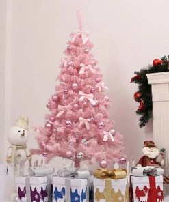 Shop4549044 Store 2018 Pink Christmas Tree Artificial Christmas Tree Xmas Party Holiday Ornament Home Decor Office Decorations New Year Kids Gift Christmas Decorations