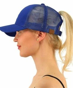 Onlineamericanstore 2018 Glitter CC Paardenstaart Baseball Cap Rommelige Knot Zomer Mesh Caps Voor Vrouwen Pailletten Shine Snapback Hoeden Hiphop Trucker Dad Hoed Accessories