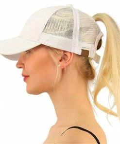 Onlineamericanstore 2018 Glitter CC Paardenstaart Baseball Cap Rommelige Knot Zomer Mesh Caps Voor Vrouwen Pailletten Shine Snapback Hoeden Hiphop Trucker Dad Hoed Accessories