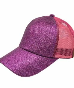 Onlineamericanstore 2018 Glitter CC Paardenstaart Baseball Cap Rommelige Knot Zomer Mesh Caps Voor Vrouwen Pailletten Shine Snapback Hoeden Hiphop Trucker Dad Hoed Accessories
