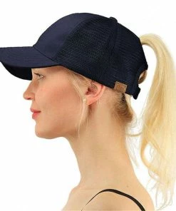 Onlineamericanstore 2018 Glitter CC Paardenstaart Baseball Cap Rommelige Knot Zomer Mesh Caps Voor Vrouwen Pailletten Shine Snapback Hoeden Hiphop Trucker Dad Hoed Accessories