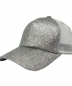 Onlineamericanstore 2018 Glitter CC Paardenstaart Baseball Cap Rommelige Knot Zomer Mesh Caps Voor Vrouwen Pailletten Shine Snapback Hoeden Hiphop Trucker Dad Hoed Accessories