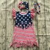 The American Store Kids Clothing 2018 Hot Sleeveless Kids July 4th Dresses Baby Girl Summer American Flag Tassels Dress Children Boutique Outfits With Accessory