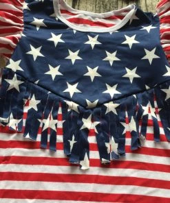 The American Store Kids Clothing 2018 Hot Sleeveless Kids July 4th Dresses Baby Girl Summer American Flag Tassels Dress Children Boutique Outfits With Accessory