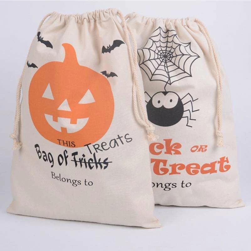 Josephu Store 2018 NEW Halloween Printing Spider Pumpkin Canvas Bags Beam Port Drawstring Sack Candy Gift Bags Treat Or Trick Party Decoration 12 Josephu Store 2018 NEW Halloween Printing Spider Pumpkin Canvas Bags Beam Port Drawstring Sack Candy Gift Bags Treat Or Trick Party Decoration