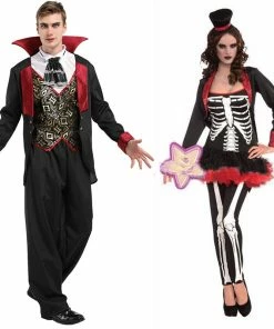 Global Village Boutiques 2018 New High Quality Men And Women Ghost Festival Bride Couple Play Horror Skeleton Clothes Suit Halloween Party Game Uniforms Couple Halloween Costume
