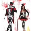 Global Village Boutiques 2018 New High Quality Men And Women Ghost Festival Bride Couple Play Horror Skeleton Clothes Suit Halloween Party Game Uniforms Couple Halloween Costume