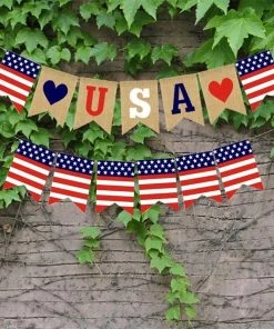 Onlineamericanstore 2019 4th Of July USA Banner Pennants Stars Stripes USA Party Supplies Independence Day Decor Patriotic Memorial Day