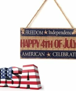 Onlineamericanstore 2019 American 4th Of July Independence Day Wooden Plaque Sign God Bless America Decoracion De Fiestas Y Eventos Decoration Patriotic Theme Party Supplies