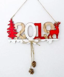 Smarter Life-timing Store Christmas Decorations 2019 Christmas New Year Door Decoration Hanging Pendant Christmas Ornaments Wooden Hanging Elk Christmas Tree Pendant