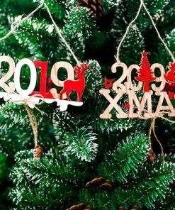 Smarter Life-timing Store Christmas Decorations 2019 Christmas New Year Door Decoration Hanging Pendant Christmas Ornaments Wooden Hanging Elk Christmas Tree Pendant