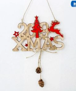 Smarter Life-timing Store Christmas Decorations 2019 Christmas New Year Door Decoration Hanging Pendant Christmas Ornaments Wooden Hanging Elk Christmas Tree Pendant
