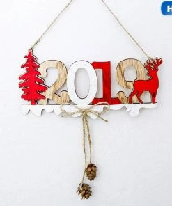 The American Store 2019 Christmas New Year Door Decoration Hanging Pendant Christmas Ornaments Wooden Hanging Elk Christmas Tree Pendant New Year Collection