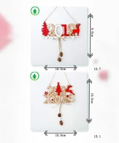 The American Store 2019 Christmas New Year Door Decoration Hanging Pendant Christmas Ornaments Wooden Hanging Elk Christmas Tree Pendant New Year Collection