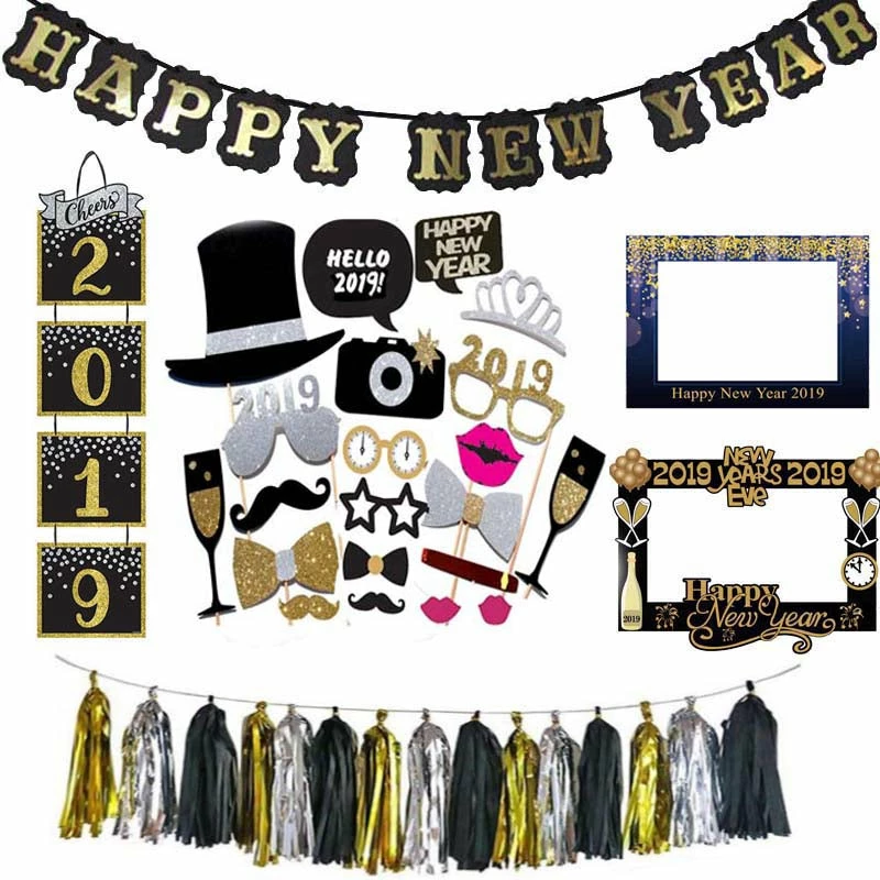 Joy-enlife Fun Party Store New Year Collection 2019 Happy New Year Decoration Funny Photo Booth Props Gold Black Banner Garland Cake Toppers Christmas Navidad Party Supplies 37 Joy-enlife Fun Party Store New Year Collection 2019 Happy New Year Decoration Funny Photo Booth Props Gold Black Banner Garland Cake Toppers Christmas Navidad Party Supplies