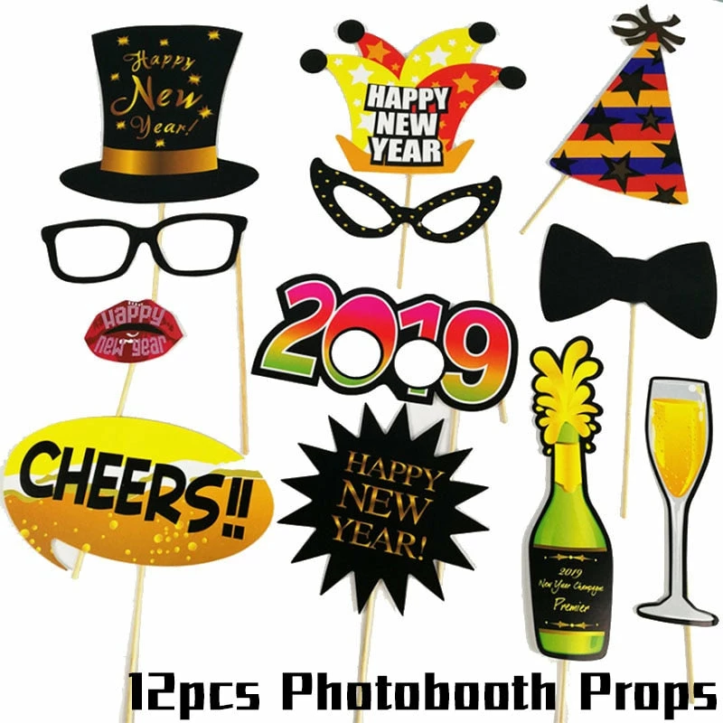 Joy-enlife Fun Party Store New Year Collection 2019 Happy New Year Decoration Funny Photo Booth Props Gold Black Banner Garland Cake Toppers Christmas Navidad Party Supplies 12 Joy-enlife Fun Party Store New Year Collection 2019 Happy New Year Decoration Funny Photo Booth Props Gold Black Banner Garland Cake Toppers Christmas Navidad Party Supplies