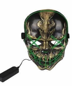 D-Dreaming Store 2019 New Halloween Mask LED Mask Light Up Party Masks Neon Maska Cosplay Mascara Horror Mascarillas Glow In Dark Masque