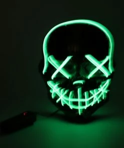 D-Dreaming Store 2019 New Halloween Mask LED Mask Light Up Party Masks Neon Maska Cosplay Mascara Horror Mascarillas Glow In Dark Masque