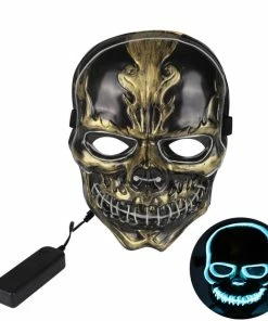 D-Dreaming Store 2019 New Halloween Mask LED Mask Light Up Party Masks Neon Maska Cosplay Mascara Horror Mascarillas Glow In Dark Masque
