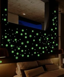 The American Store 2019 New Year Merry Christmas Decorations For Home Luminous Snowflake Background Decorative Sticker Removable Navidad Natal