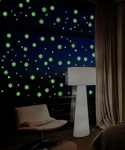 The American Store 2019 New Year Merry Christmas Decorations For Home Luminous Snowflake Background Decorative Sticker Removable Navidad Natal