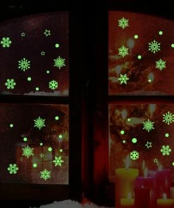 The American Store 2019 New Year Merry Christmas Decorations For Home Luminous Snowflake Background Decorative Sticker Removable Navidad Natal