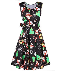 SYourself Store 2018 New Winter Christmas Dress For Women Elk Snowflake Autumn Long Sleeve 5XL Plus Size Lady Casual A-Line Mini Dress Vestidos