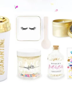 Onlineamericanstore Quaranitine Birthday Gifts Quarantine Birthday Gift Box - Quarantine Birthday Gifts For Her - White Confetti - Happy Birthday - Birthday For Her - Quarantine Gift Set