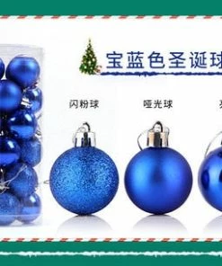 ETya Shop Store 24 Pcs/Set Glitter Chic Christmas Tree Ball Baubles Xmas Party Wedding Hanging Ornament Christmas Decoration For Home Market