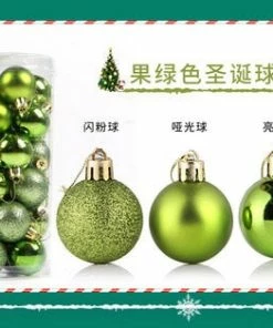 ETya Shop Store 24 Pcs/Set Glitter Chic Christmas Tree Ball Baubles Xmas Party Wedding Hanging Ornament Christmas Decoration For Home Market